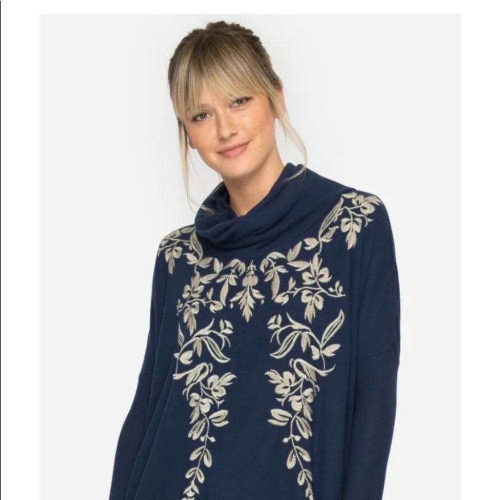 JOHNNY WAS FUZZY COWL NECK SWEATER - 1X